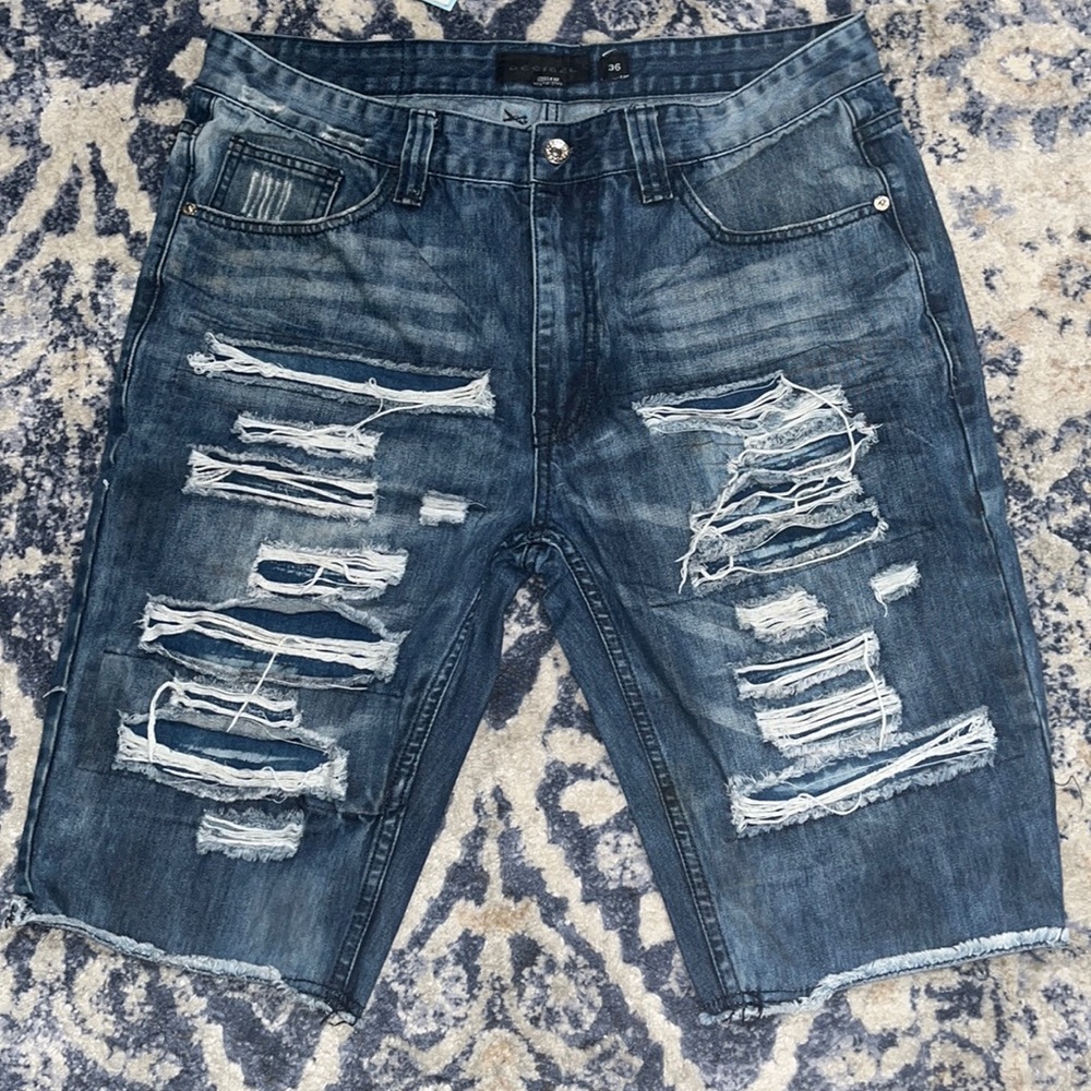 Distressed Denim Shorts